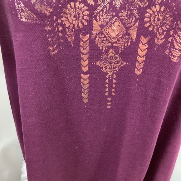 Mudd tank top woman’s size XL scoopneck maroonish purple with gold patte… - Picture 6 of 13